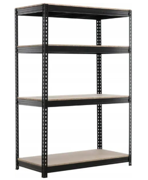 Стелаж металевий (180 x 150 x 60 см) 4 полиці, навантаження - 500 кг на полицю, Чорний