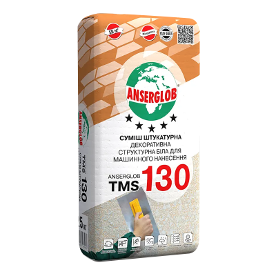 Декоративна штукатурка Anserglob TMS-130 Структурна (25кг) біла для машинного нанесення (Ансерглоб) Декоративна штукатурка Anserglob TMS-130 Структурна (25кг) біла для машинного нанесення (Ансерглоб)