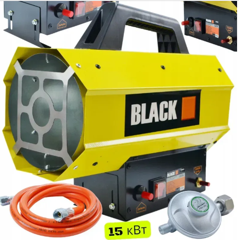 Дизельний обігрівач 15 кВт BLACK + шланг і редуктор