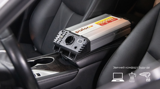 Перетворювач напруги PULSO/ISU-1000/12V-220V/1000W/USB-5VDC2.0A/син.хвиля/клеми