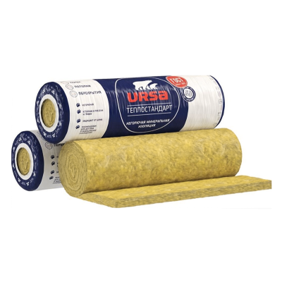Скловата URSA Теплостандарт - 100 мм, утеплювач у рулоні 8 м2 Скловата URSA Теплостандарт - 100 мм, утеплювач у рулоні 8 м2