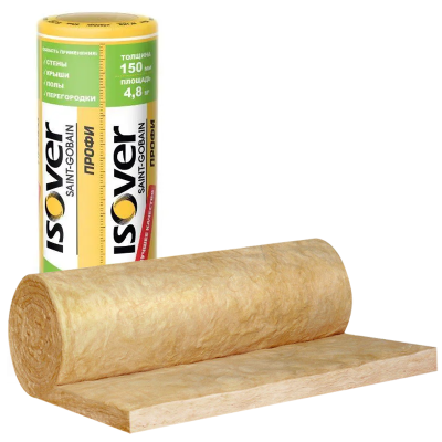 Скловата ISOVER Профі - 150 мм, утеплювач у рулоні 4,88 м2 Скловата ISOVER Профі - 150 мм, утеплювач у рулоні 4,88 м2