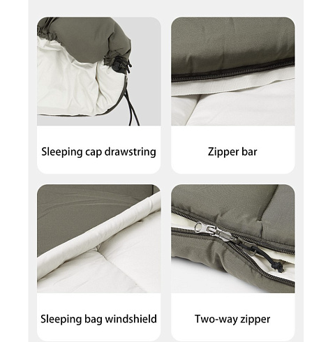 Спальник з капюшоном Naturehike LD350 CNK2300SD016, темно-зелений