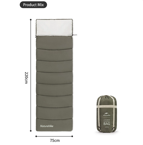 Спальник з капюшоном Naturehike LD350 CNK2300SD016, темно-зелений