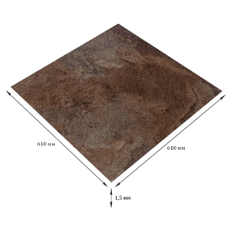 Самоклеюча LVT плитка 610х610х1.5мм, Коричневий