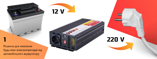 Перетворювач напруги/Зарядн. пристрій PULSO IMBC-1010/12V-220V/1000W/10A/мод.хвиля/клеми