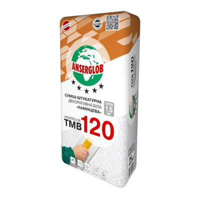 Декоративна штукатурка Anserglob TMB-120 "Камінцева" 2,0мм (25кг) біла (Ансерглоб) Декоративна штукатурка Anserglob TMB-120 "Камінцева" 2,0мм (25кг) біла (Ансерглоб)