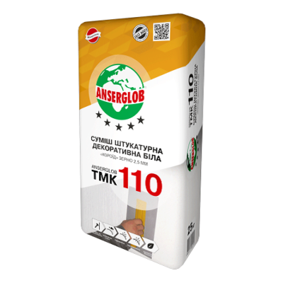 Декоративна штукатурка Anserglob TMK-110 "Короїд" 3,5мм (25кг) біла (Ансерглоб) Декоративна штукатурка Anserglob TMK-110 "Короїд" 3,5мм (25кг) біла (Ансерглоб)