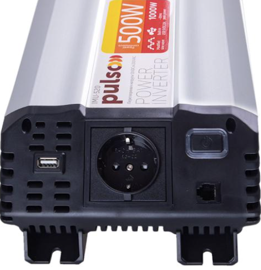 Перетворювач напруги PULSO/IMU-520/12V-220V/500W/USB-5VDC2.0A/мод.хвиля/клеми