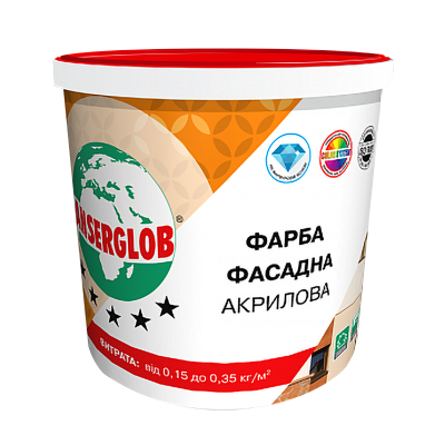 Фарба фасадна Anserglob акрилова універсальна, 4,2кг Фарба фасадна Anserglob акрилова універсальна, 4,2кг