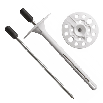 Термодюбель 10х180 мм з подовженою розпірною частиною, фасадний дюбель для кріплення термоізоляції з металевим оцинкованим цвяхом, з термоголовкою, TD Термодюбель 10х180 мм з подовженою розпірною частиною, фасадний дюбель для кріплення термоізоляції з металевим оцинкованим цвяхом, з термоголовкою, TD