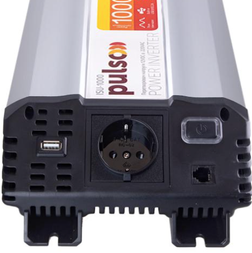 Перетворювач напруги PULSO/ISU-1000/12V-220V/1000W/USB-5VDC2.0A/син.хвиля/клеми