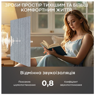 Звукоізоляційна панель 600х600х9мм Сірий граніт