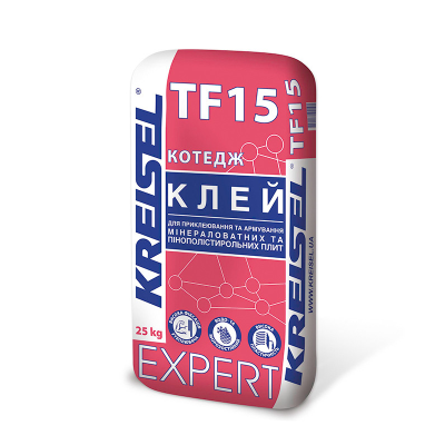 Клей Kreisel для приклеювання та армування мінераловатних та пінополістирольних плит TF15, 25 кг Клей Kreisel для приклеювання та армування мінераловатних та пінополістирольних плит TF15, 25 кг