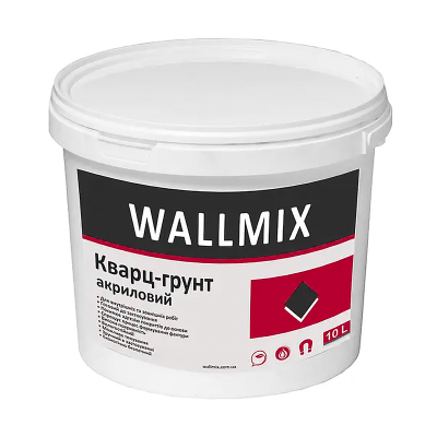 Грунт-краска акриловая Wallmix (Валлмикс) Кварц-грунт 10л Грунт-краска акриловая Wallmix (Валлмикс) Кварц-грунт 10л
