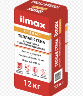 ilmax Суха штукатурна цементно-відома біла "ilmax thermo тепла стіна 3D" , 12 кг ilmax Суха штукатурна цементно-відома біла "ilmax thermo тепла стіна 3D" , 12 кг