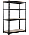 Стелаж металевий (180 x 150 x 60 см) 4 полиці, навантаження - 500 кг на полицю, Чорний
