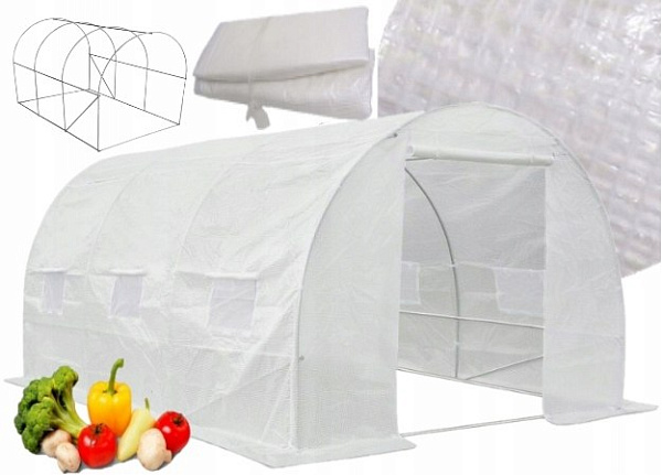 Садова теплиця з UV плівкою 6 м2 (3 х 2 х 2 м) BASS POLSKA, Прозора