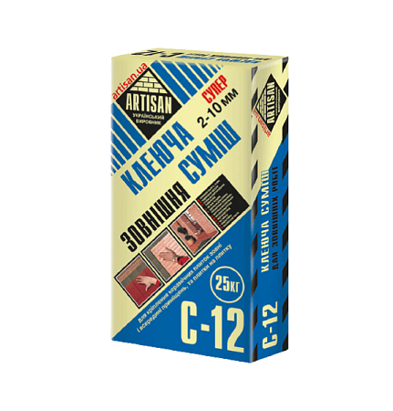 Клеюча суміш для робіт зовні ARTISAN С-12 (25кг) Клеюча суміш для робіт зовні ARTISAN С-12 (25кг)