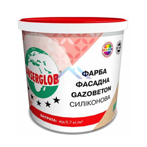 Фарба фасадна Anserglob GAZOBETON силіконова, 14 кг