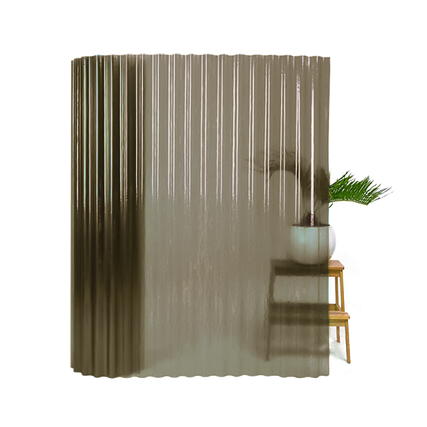 Шифер прозорий хвильовий, ширина 2,5м, бронзовий склопластик Стандарт (Італія)