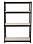 Стелаж металевий (180 x 150 x 60 см) 4 полиці, навантаження - 500 кг на полицю, Чорний