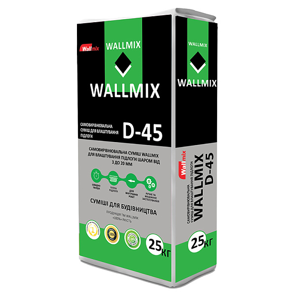 Wallmix D-45 смесь для пола самовыравнивающая, 25 кг