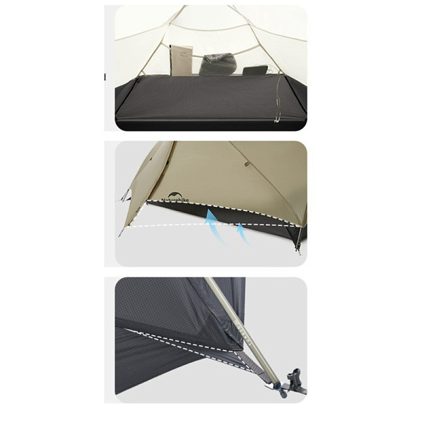 Намет одномісний ультралегкий Naturehike Mongar UL, сірий